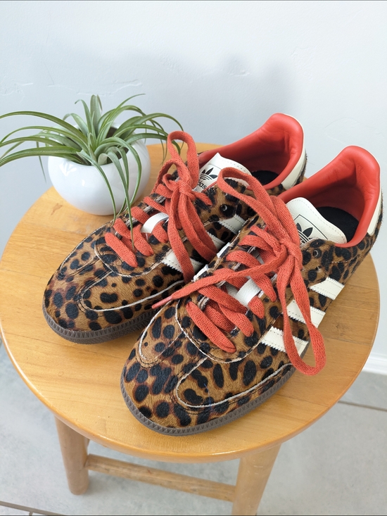 adidas Shoes - Adidas Samba OG Women's Leopard Print Sneakers with Red Accents 6.5
